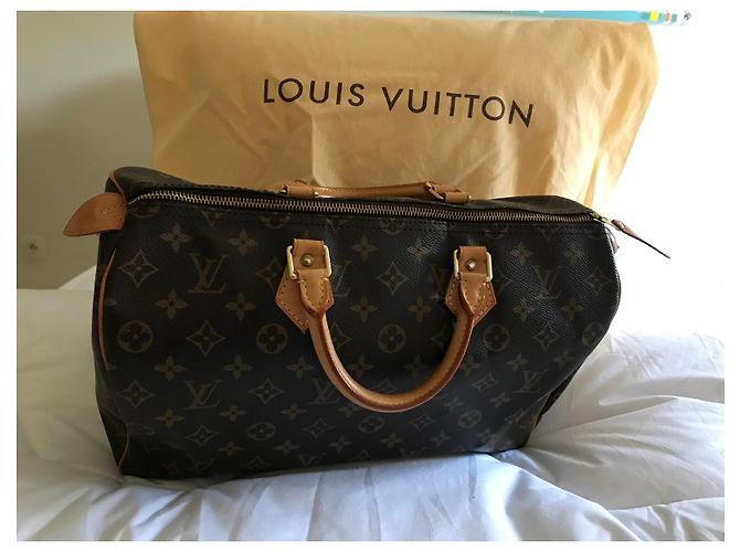 Borsa a mano Louis Vuitton Speedy 35 Marrone in Tela - vista 6