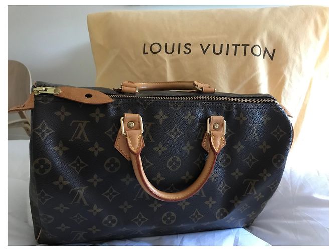 Borsa a mano Louis Vuitton Speedy 35 Marrone in Tela - vista 7