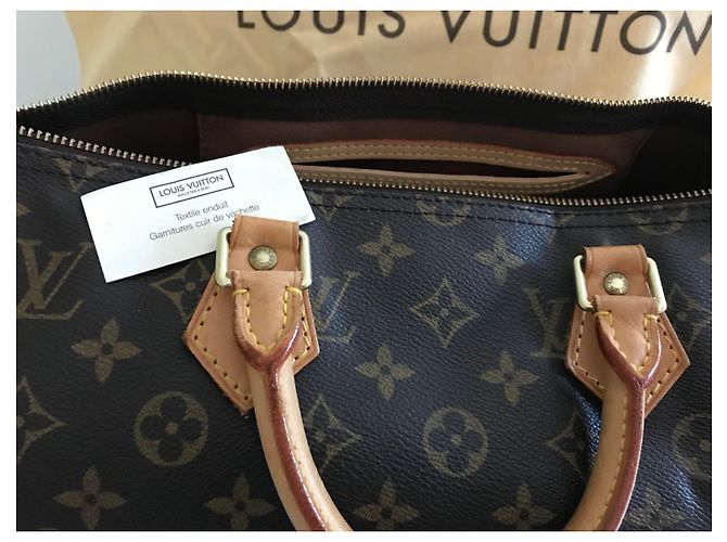 Borsa a mano Louis Vuitton Speedy 35 Marrone in Tela - vista 9