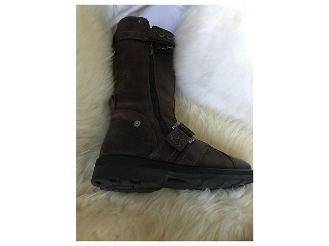 Botas Dior de cuero marrón Gras Castaño - vista 3