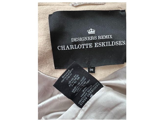 Abrigo Designers Remix Charlotte Eskildsen Beige Cachemira Lana M - vista 4