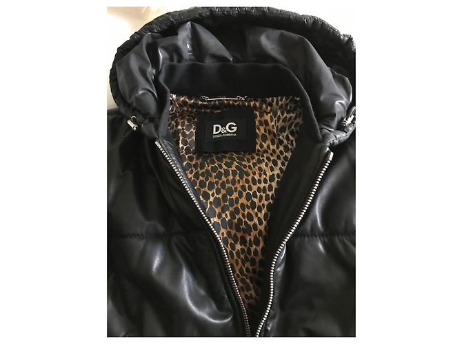 Chaqueta de plumón Dolce & Gabbana de cuero negro - vista 2