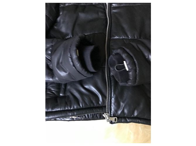 Chaqueta de plumón Dolce & Gabbana de cuero negro - vista 3