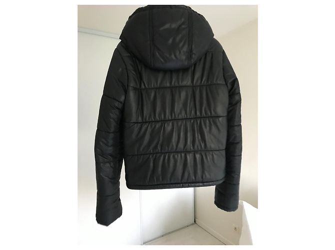 Chaqueta de plumón Dolce & Gabbana de cuero negro - vista 8
