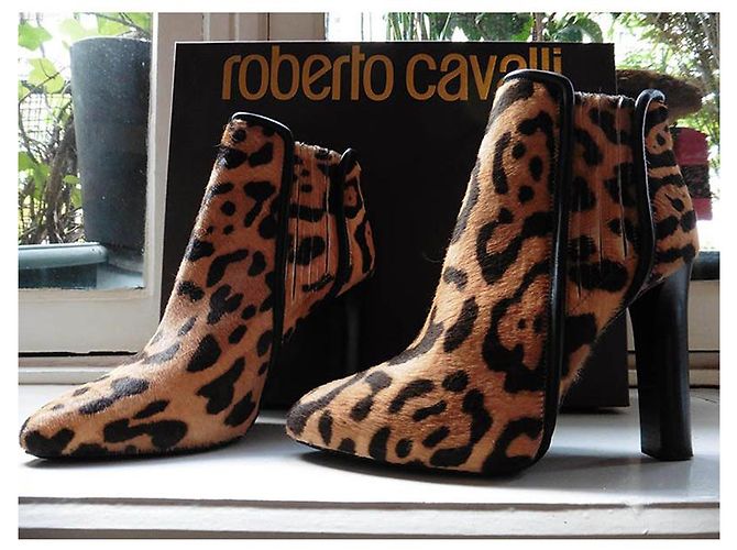 Botines Roberto Cavalli Estampado Leopardo en Piel de Vitello Estampado de leopardo - vista 6