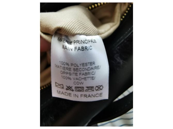 Borsa Moon Vanessa Bruno in ecopelliccia nera e pelle Nero Gold hardware - vista 12