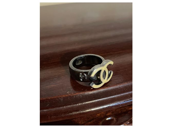 Chanel Ring CC Logo Beige Metall - Ansicht 2