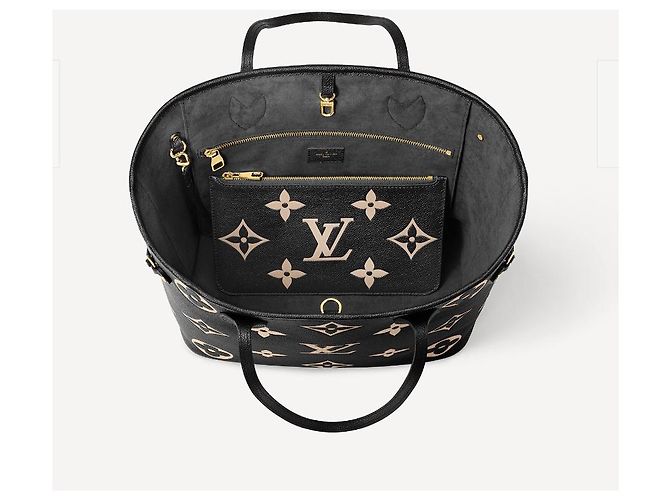 Louis Vuitton LV Neverfull empreinte bicolore Nero - vista 3