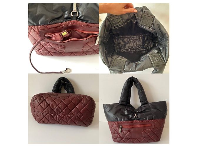 Cocoon Borsa Chanel Cocon in Nylon Nero Bordeaux Bordò - vista 9