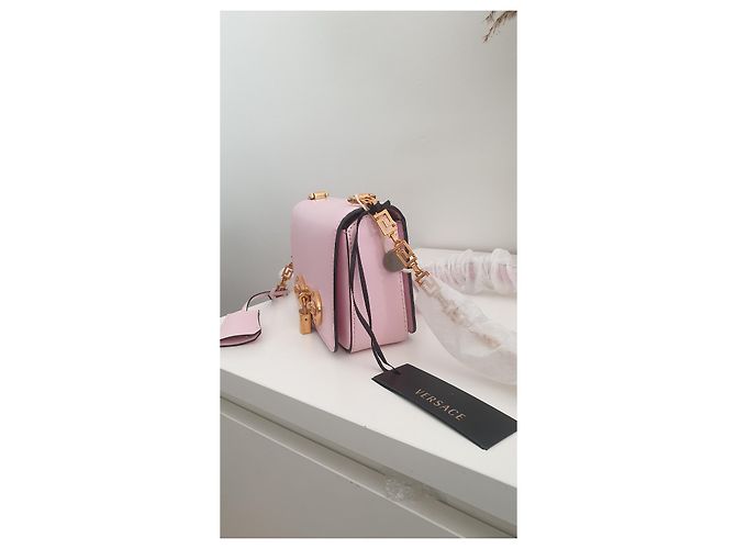 Borsa a mano Versace in pelle rosa - vista 13
