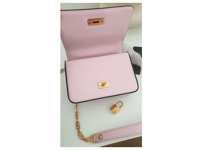 Borsa a mano Versace in pelle rosa - vista 8