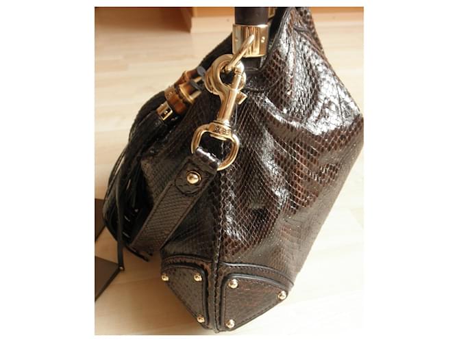 Borsa Gucci Indy Python Marrone Pelle Esotica - vista 4