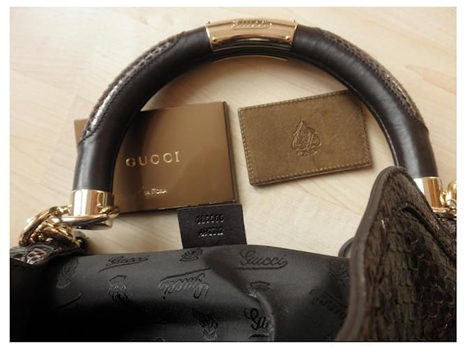 Borsa Gucci Indy Python Marrone Pelle Esotica - vista 6