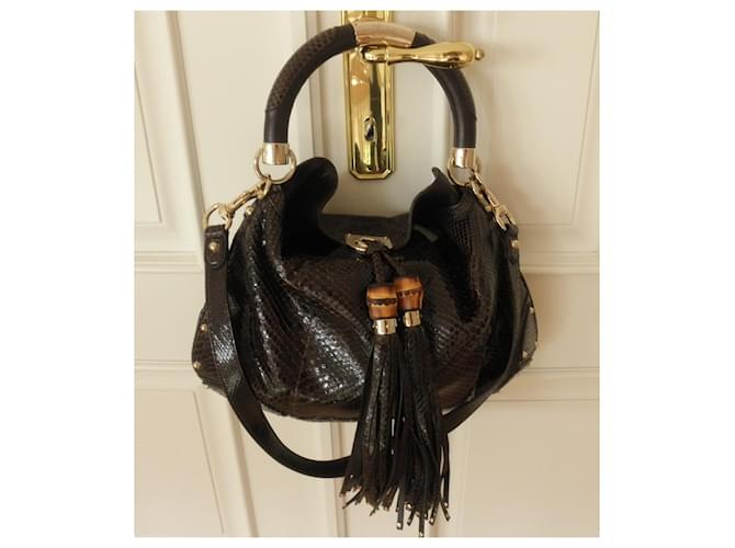Borsa Gucci Indy Python Marrone Pelle Esotica - vista 7