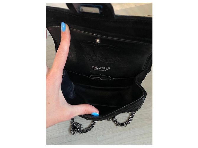 Bowling Borsa Chanel Reissue 2.55 in velluto nero - vista 6