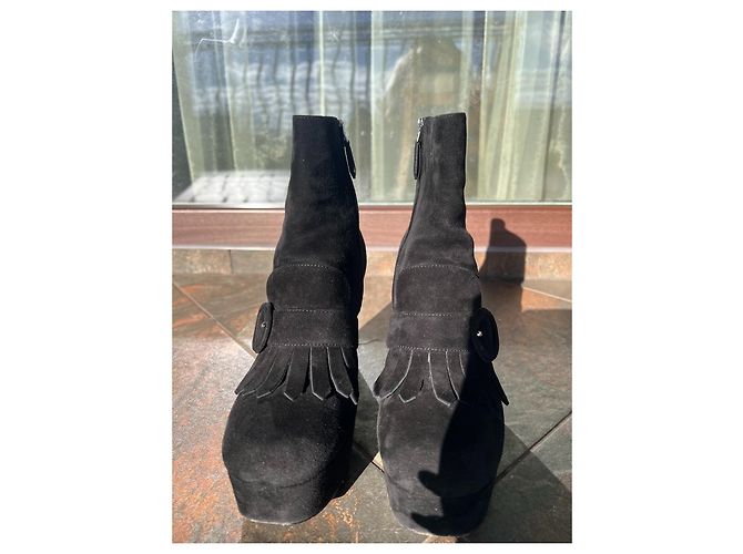 Botines Prada de ante negro - vista 2