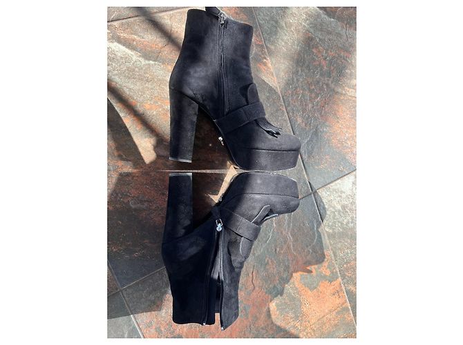 Botines Prada de ante negro - vista 5