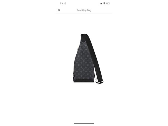 Louis Vuitton Borsa Duo Sling Monogram Eclipse Nera Nero - vista 3