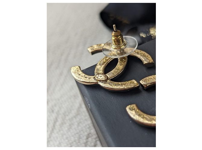Chanel CC B21V GHW Große Kristall-Logo-Ohrringe mit Kassenzettel Golden - Ansicht 10
