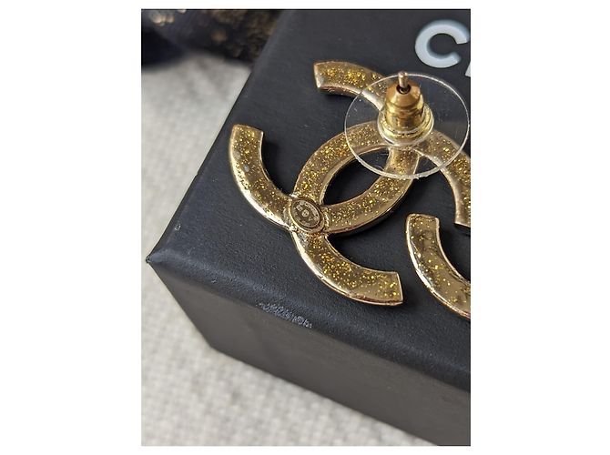 Chanel CC B21V GHW Große Kristall-Logo-Ohrringe mit Kassenzettel Golden - Ansicht 11