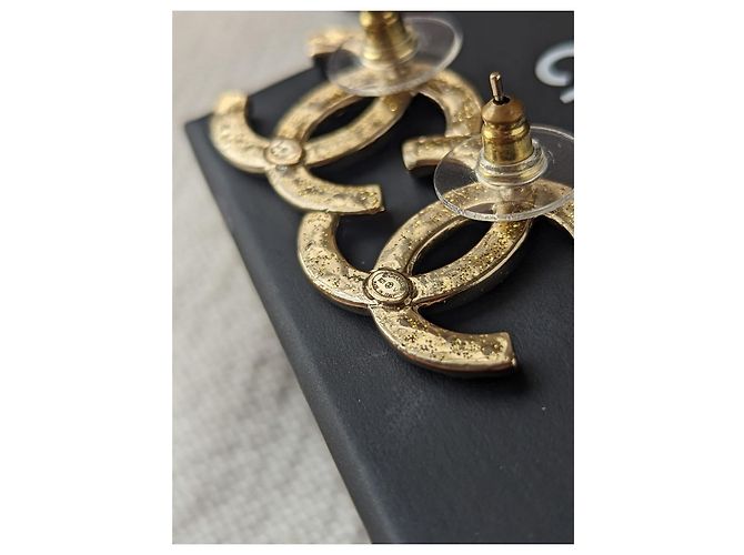 Chanel CC B21V GHW Große Kristall-Logo-Ohrringe mit Kassenzettel Golden - Ansicht 8