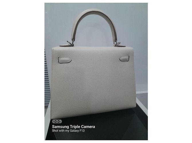 Hermès HERMES Kelly 25 borsa a mano U Epsom in pelle White Craie Bianco - vista 2
