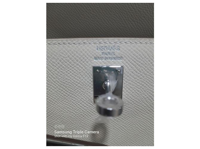 Hermès HERMES Kelly 25 borsa a mano U Epsom in pelle White Craie Bianco - vista 3