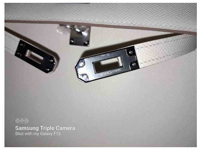 Hermès HERMES Kelly 25 borsa a mano U Epsom in pelle White Craie Bianco - vista 4
