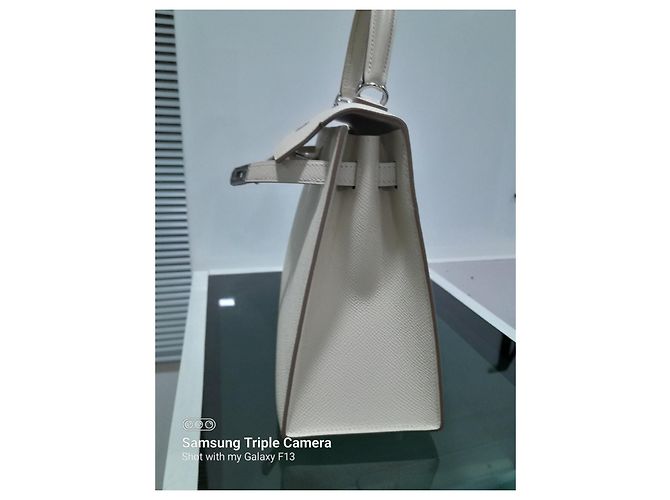 Hermès HERMES Kelly 25 borsa a mano U Epsom in pelle White Craie Bianco - vista 5
