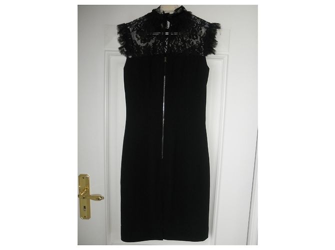 Dolce & Gabbana Schwarzes Viskose Kleid mit Perlenknoten - Ansicht 4