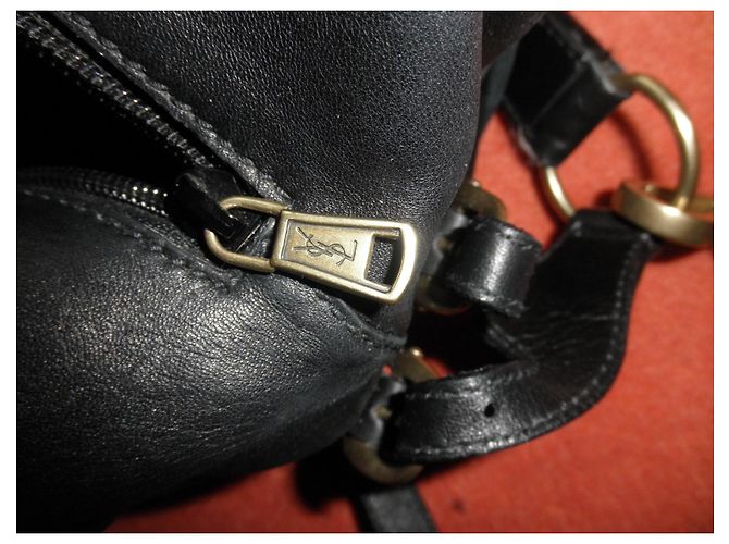 Shopping Monogramme Borsa Yves Saint Laurent in pelle e tessuto nera Nero - vista 4