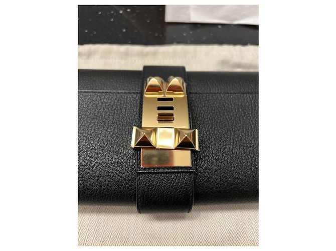 Cartera Hermès Médor negra de piel Negro - vista 2