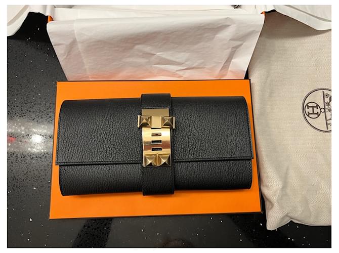 Cartera Hermès Médor negra de piel Negro - vista 7