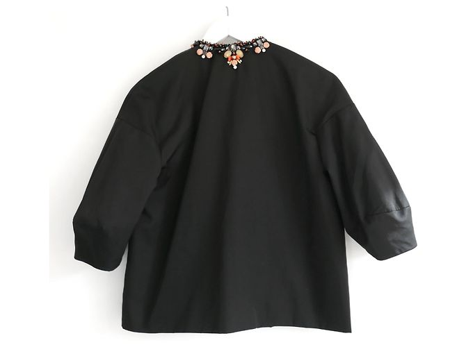 Biyan Katrina verzierte und bestickte Taftjacke Schwarz - Ansicht 7