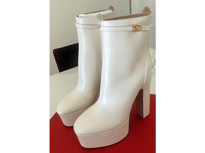 Valentino Garavani Tango Lederstiefel creme - Ansicht 2