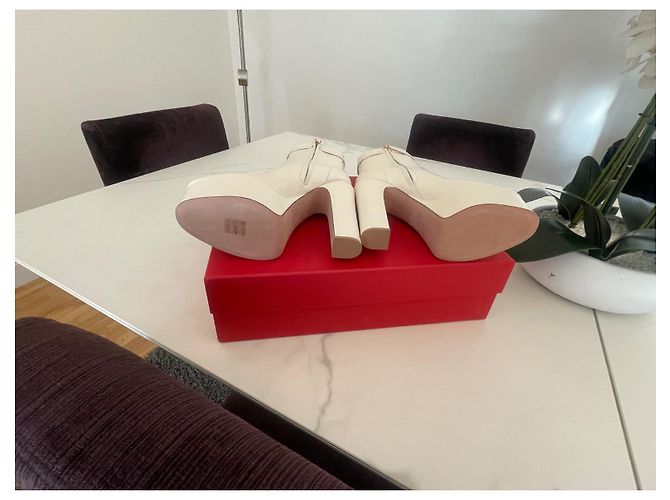 Valentino Garavani Tango Lederstiefel creme - Ansicht 3