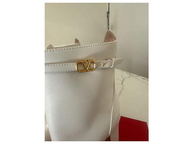 Valentino Garavani Tango Lederstiefel creme - Ansicht 4