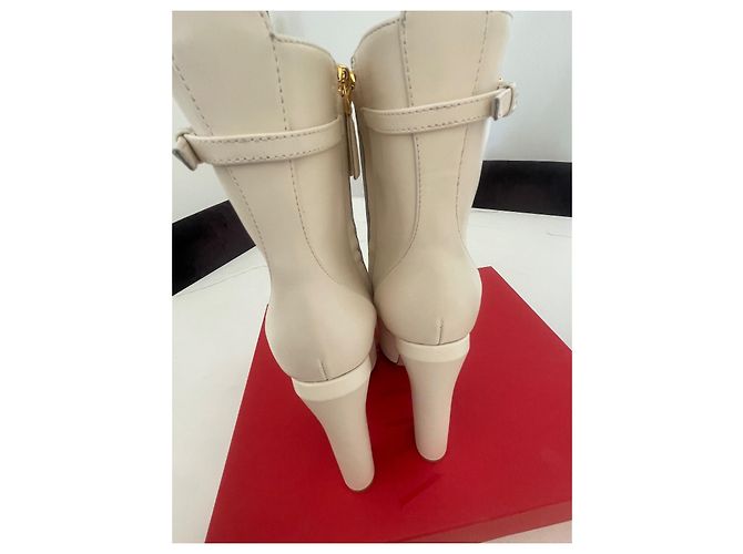 Valentino Garavani Tango Lederstiefel creme - Ansicht 6