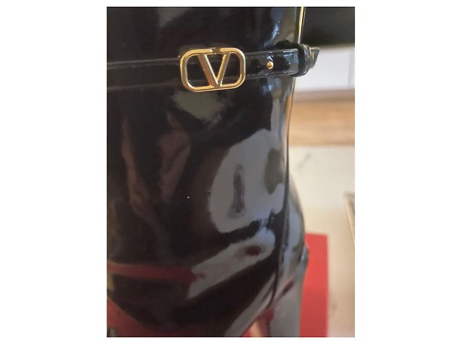 Botas Valentino Garavani Tango de charol negro - vista 4