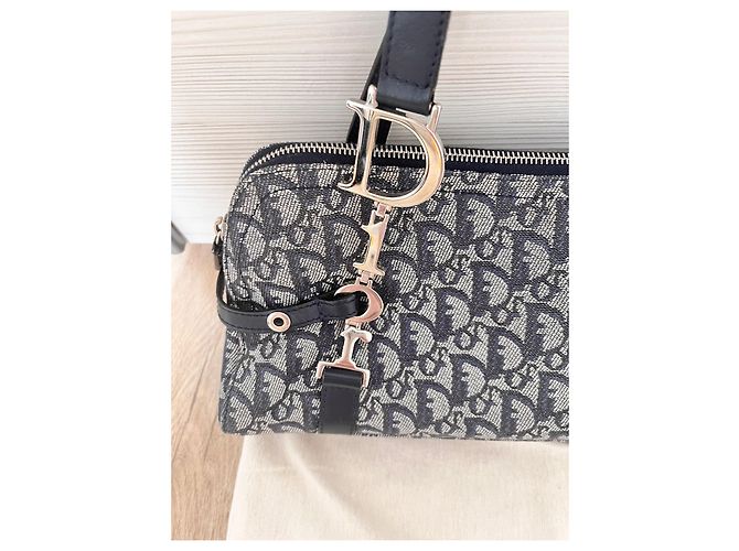 Borsa Saddle Christian Dior Blu in Tela - vista 3