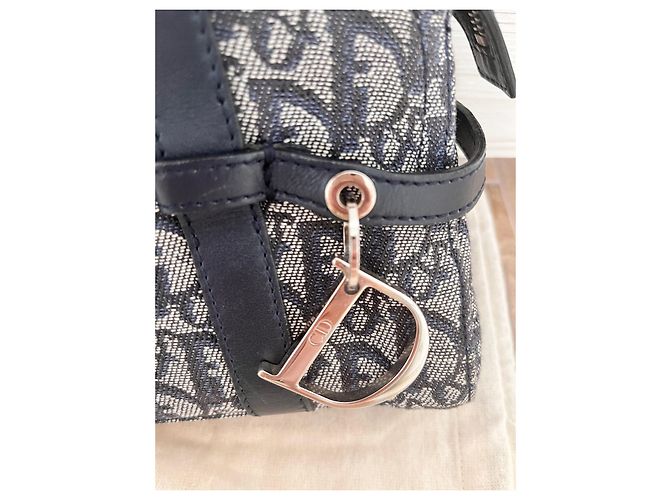 Borsa Saddle Christian Dior Blu in Tela - vista 6
