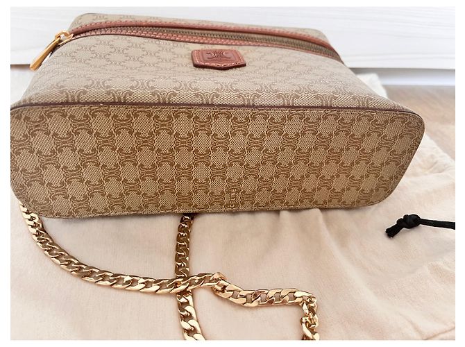 Autre Marque Borsa Vanity Celine in pelle kaki Cachi - vista 3