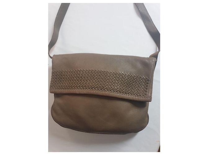 Borsa a tracolla piccola Hermès in pelle grigia Grigio - vista 6