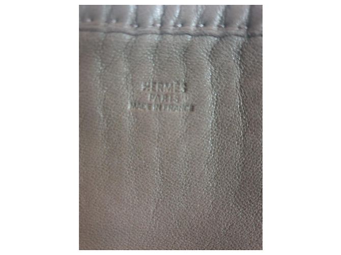 Borsa a tracolla piccola Hermès in pelle grigia Grigio - vista 7