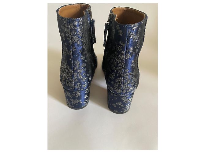 Stivaletti Aquazzura in raso blu e argento Taglia 36 - vista 6
