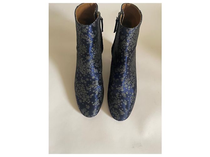 Stivaletti Aquazzura in raso blu e argento Taglia 36 - vista 8