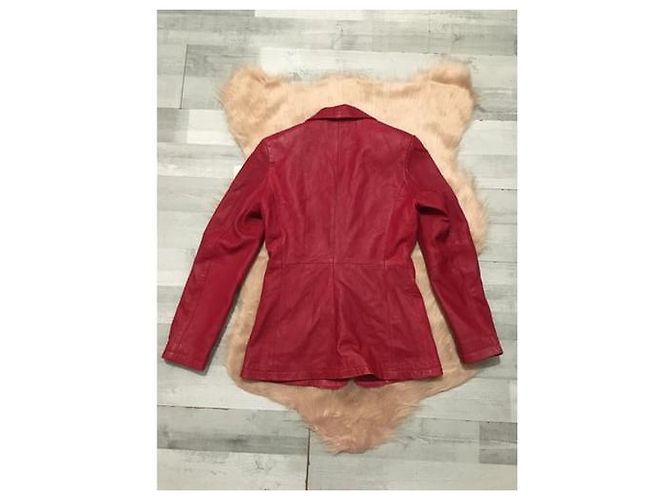 Zapa Lederjacke Dunkelrot Bordeaux - Ansicht 2