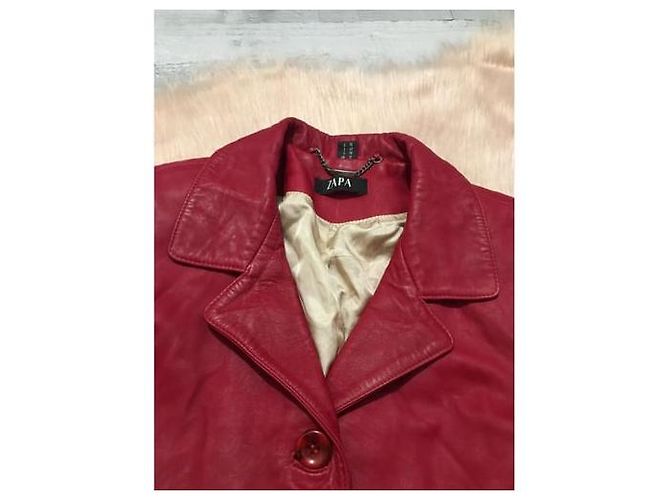 Zapa Lederjacke Dunkelrot Bordeaux - Ansicht 4