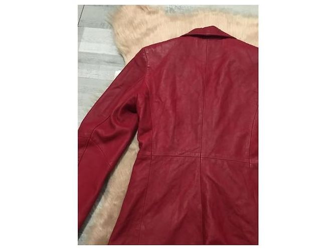 Zapa Lederjacke Dunkelrot Bordeaux - Ansicht 7