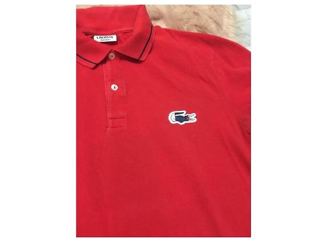 Polo Lacoste Rossa in Cotone Rosso - vista 4